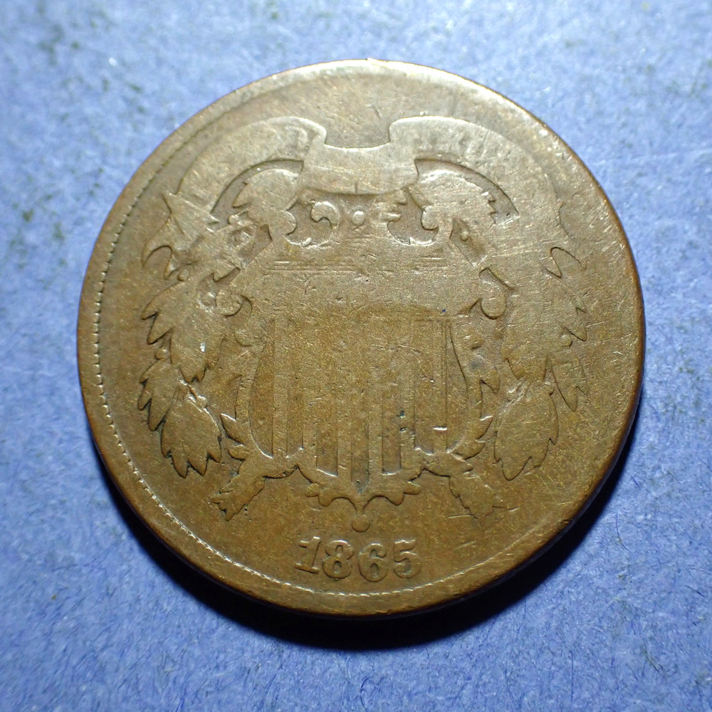 1865 Fancy 5 Two Cent  Good-
