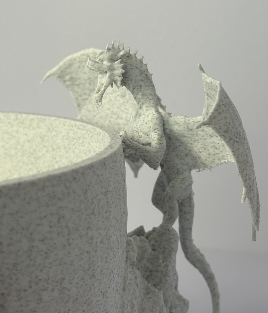 Large Dragon Yarn Bowl 3D Printed PLA Stone