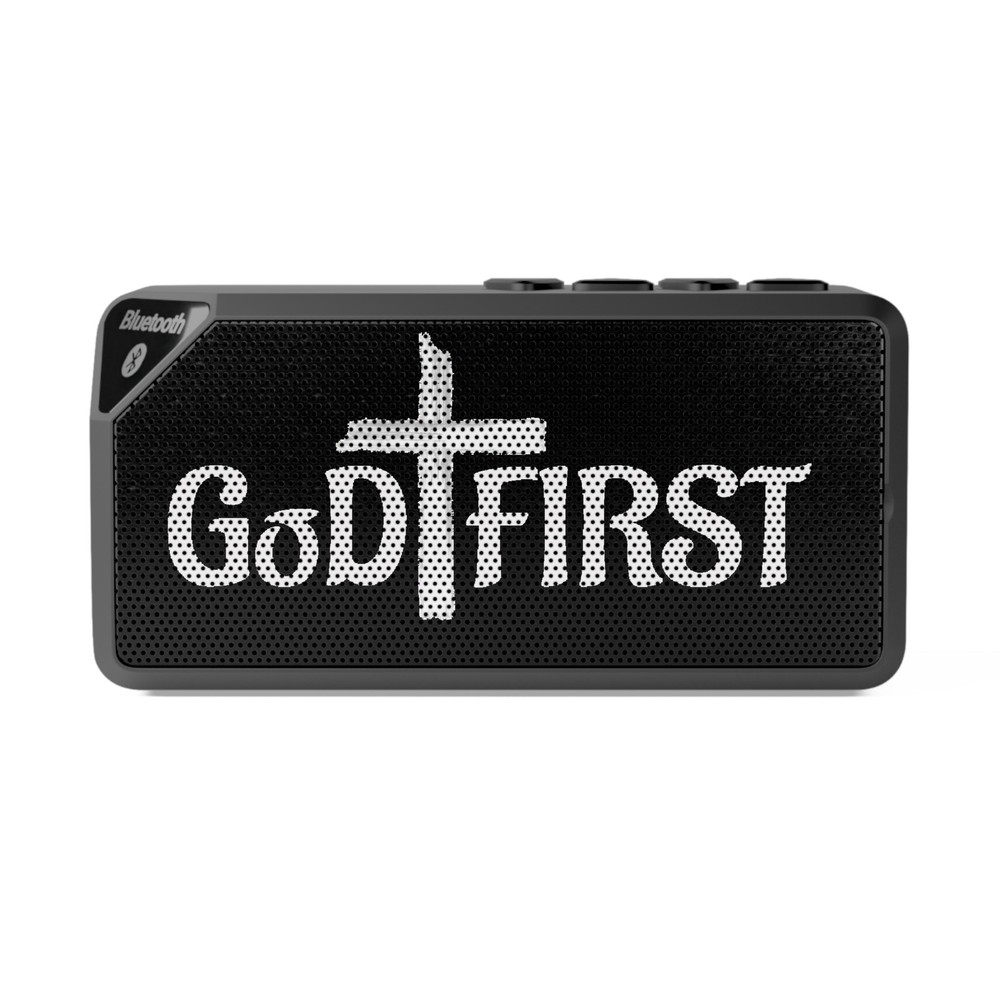 God First Bluetooth Speaker | Faith Typography, Portable Speaker