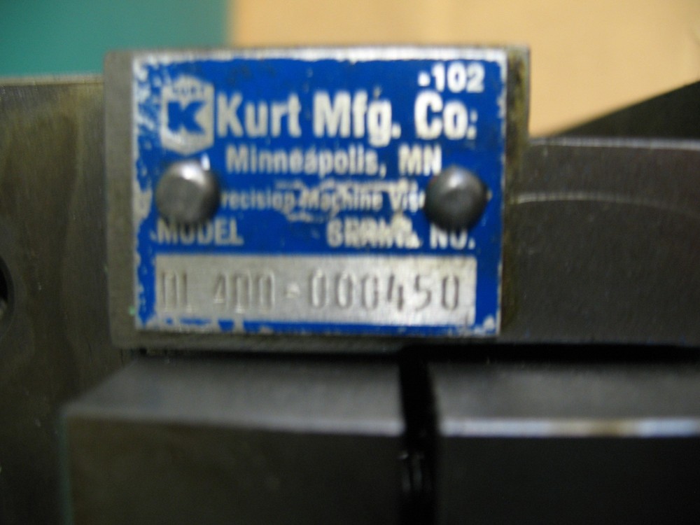 KURT DL400 DOUBLE LOCK MACHINE VISE W/HANDLE ***CLEANED PAINTED GREASED***