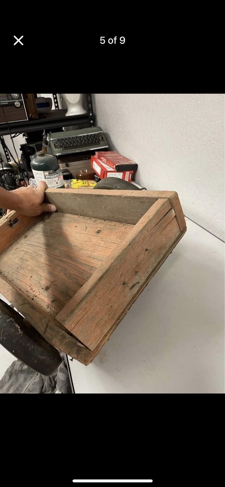 Antique small pull behind wood wagon NLH