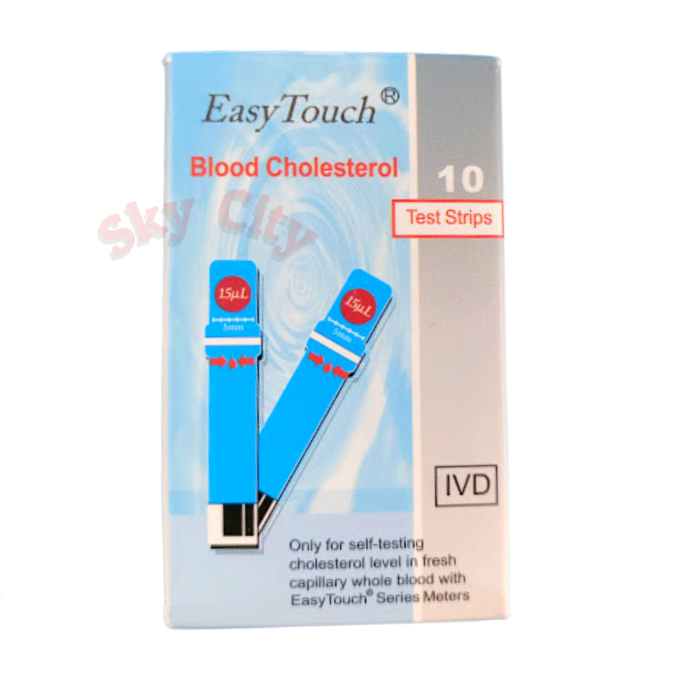 Original New Easy Touch Test Strips For Cholesterol Level Check - 10 Test Strips