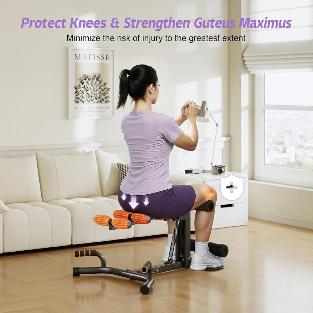 Deep Squat Machine, Adjustable Glutes Trainer Core & Abs for Black