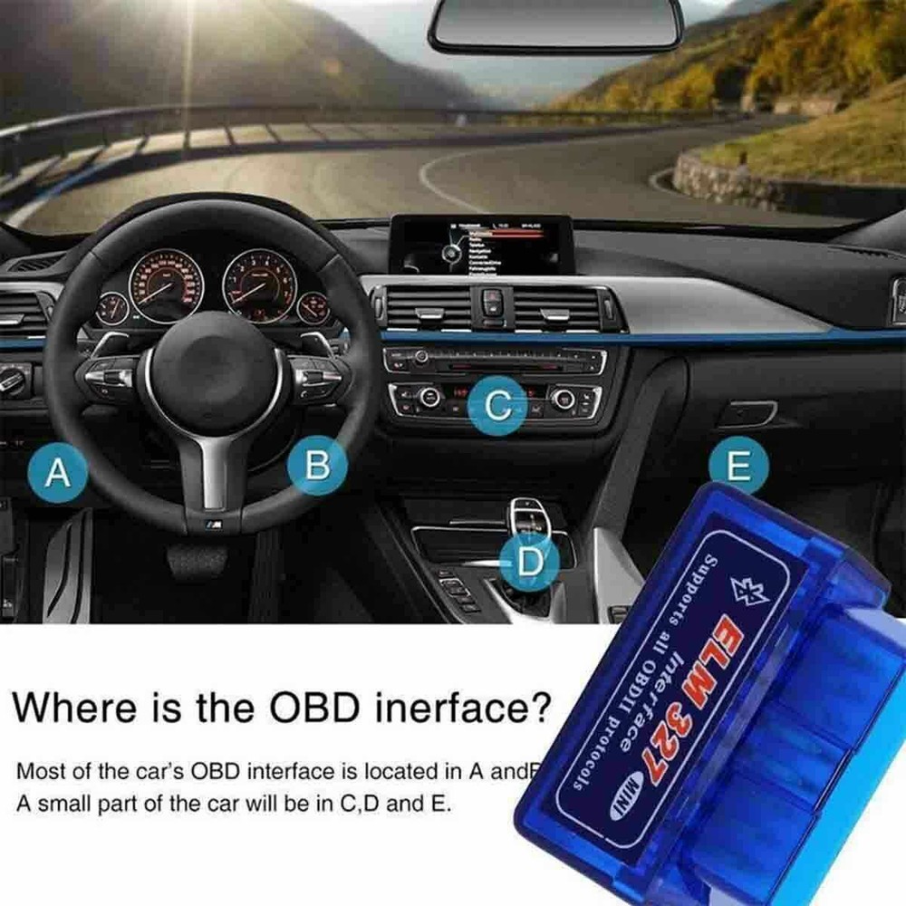 ELM327 OBD2 Code Scanner Bluetooth Adapter V2.1 Read Interface For Apple