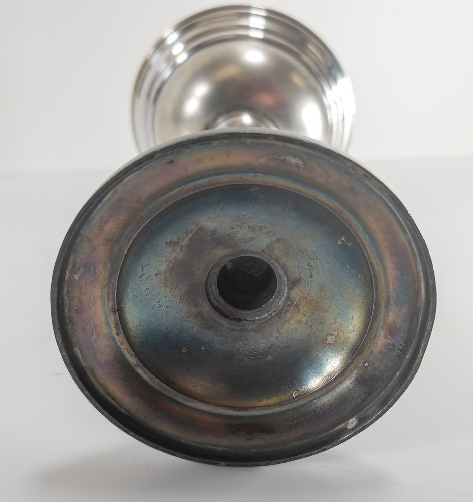 Antique Sterling and Silverplate Toasting Cup Compote With Figural Base