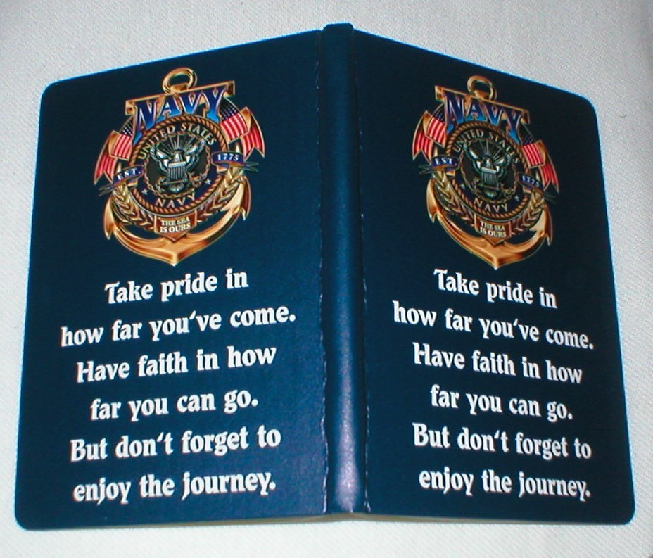 NAVY NOTEBOOK DIARY JOURNAL SCRAPBOOK SOLD AS IS