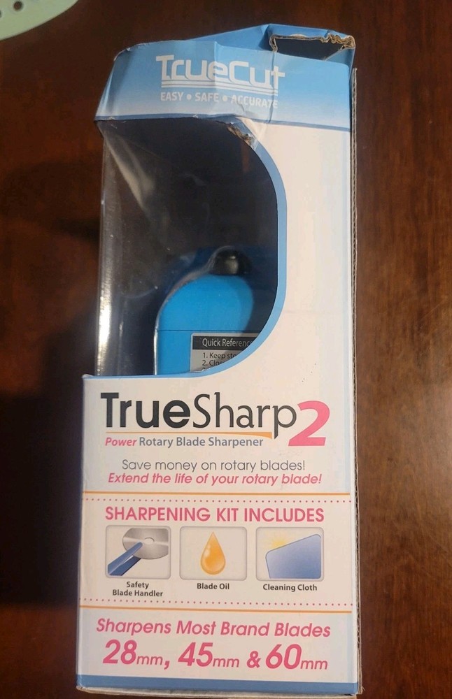 TRUE SHARP 2 High Quality Power Rotary Blade Sharpener Blue New/Open Box