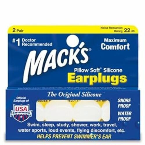 Macks Pillow Soft Silicone Ear Plugs 2 Pairs (2 Pack)