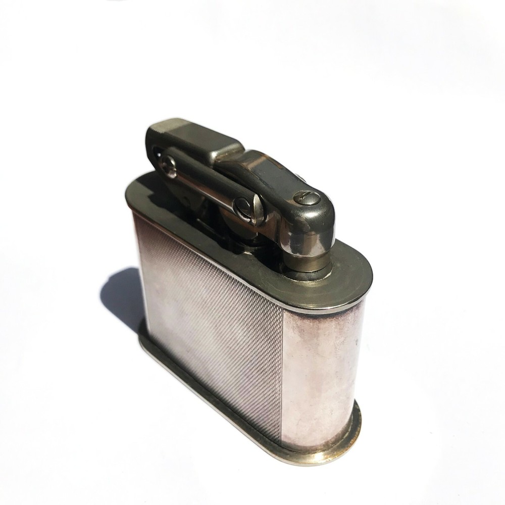 Karl Weiden Table Lighter Great working Condition, Engine Turned Silver