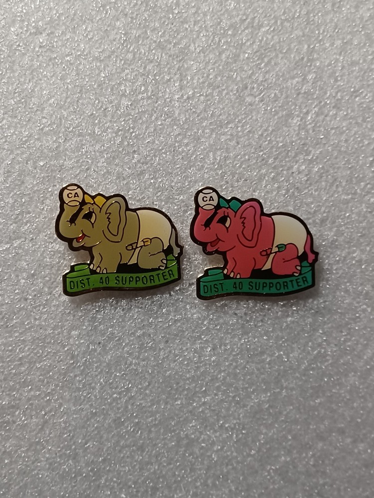 2 Little League Baseball Elephant Pins CA-40