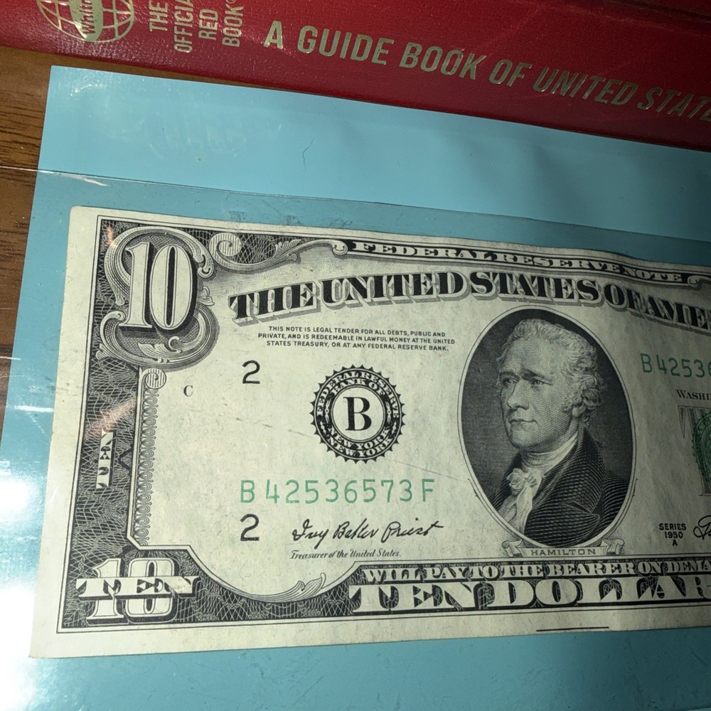 RARE 1950-A $10 Bill Misalignment Error - Visible Alignment Line