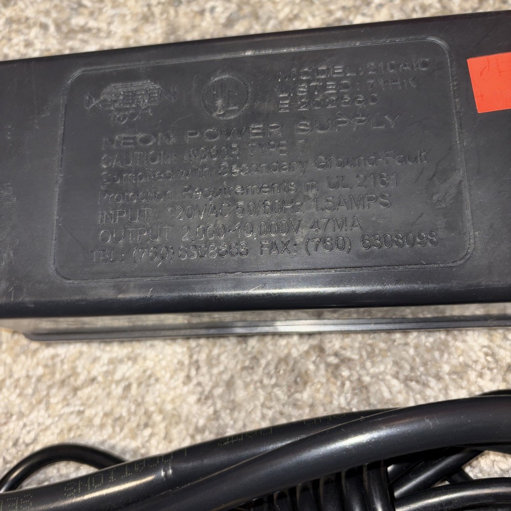 Neon Tech 210AID Neon Power Supply, Used
