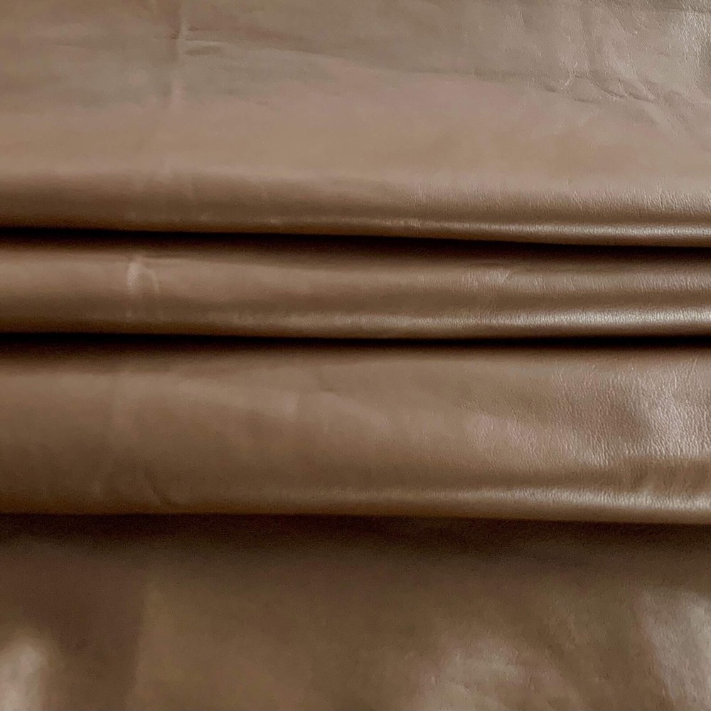 Brown Leather Hide Soft Upholstery Material DIY Crafting Bookbinding Thin Fabric