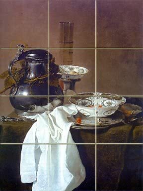 Tile Mural Still Life Old Masters Art Kitchen Wall Backsplash Marble Ceramic