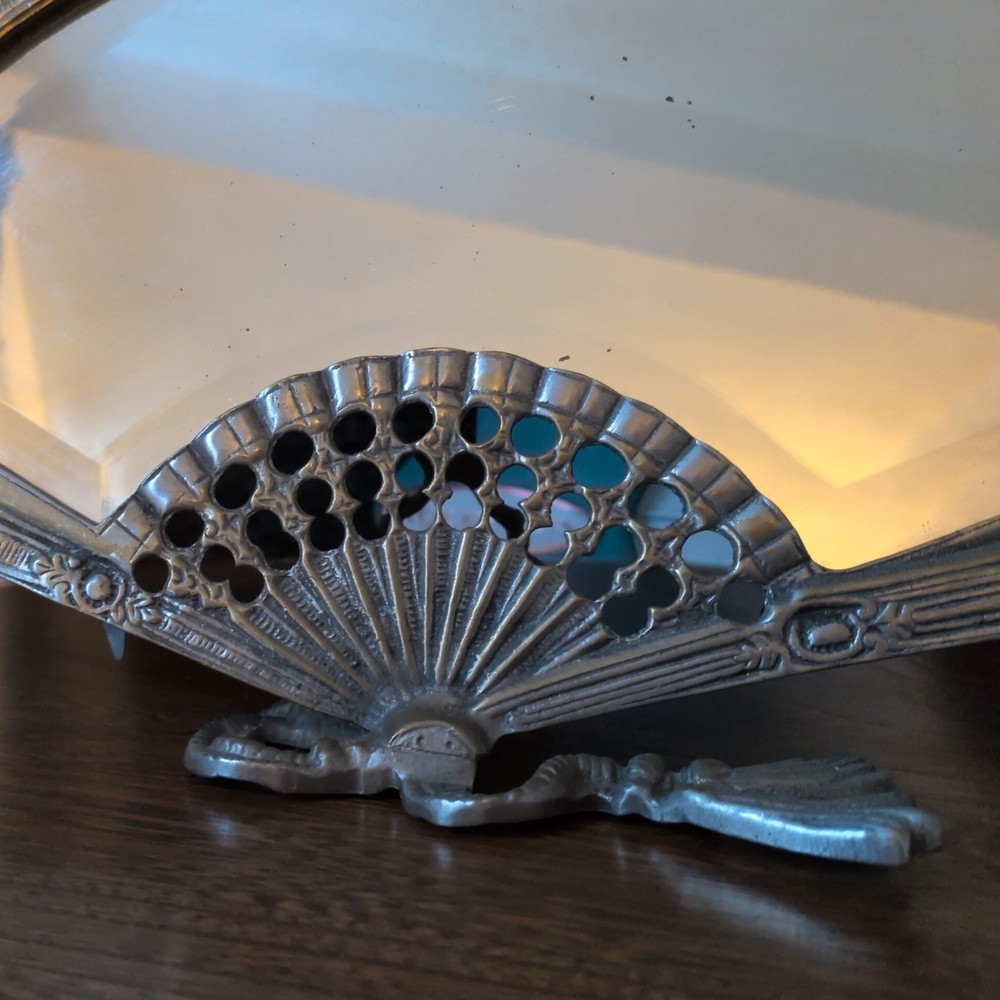 Vintage Brass Fan Mirror