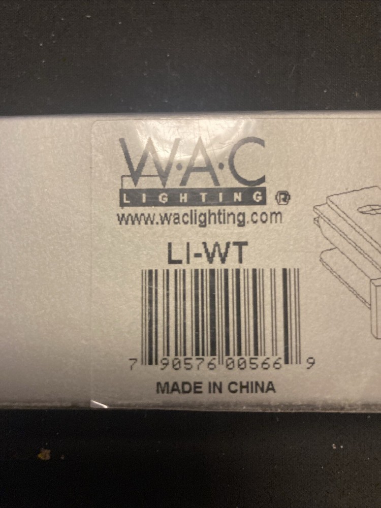 WAC Lighting Track Power Connector in White LI-WT