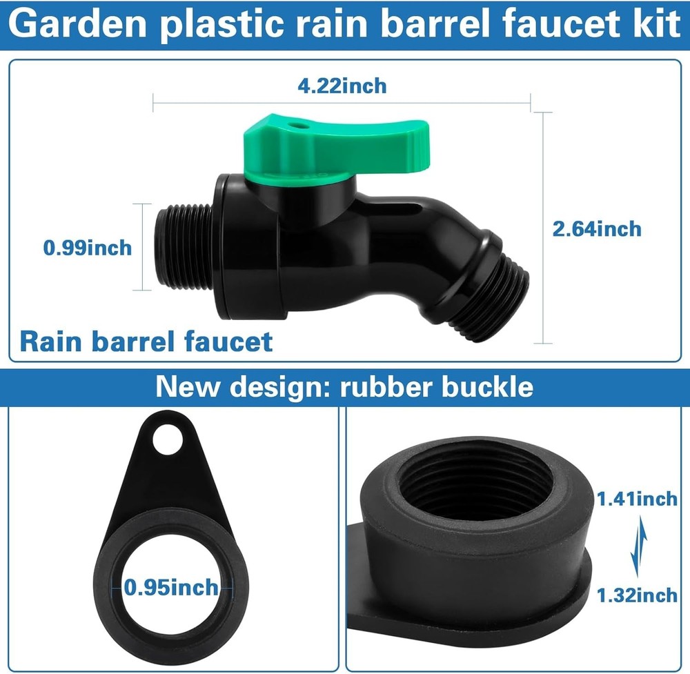 High-Flow External Rain Barrel Spigot Kit