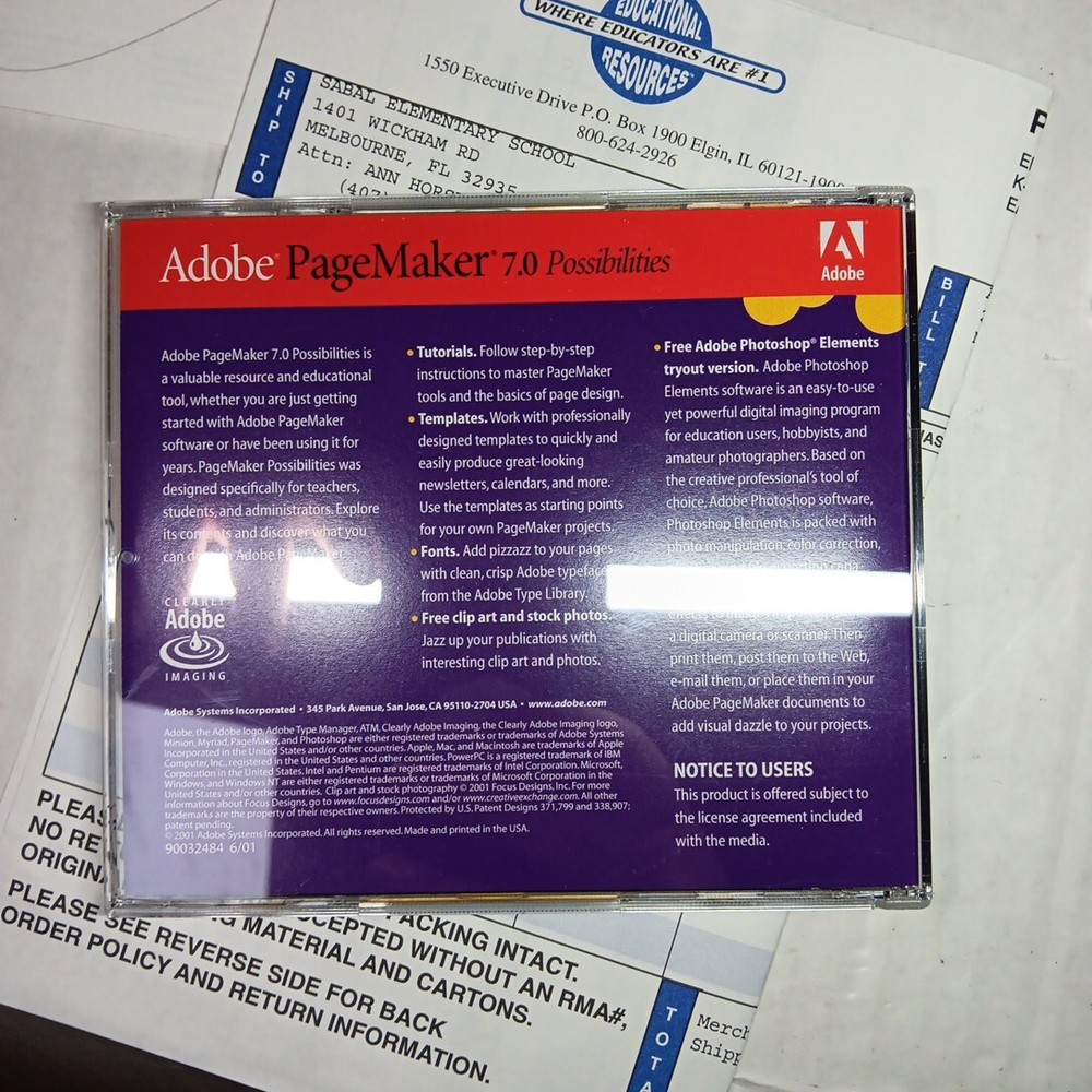 Adobe PageMaker 7.0 Education Version for Macintosh MAC