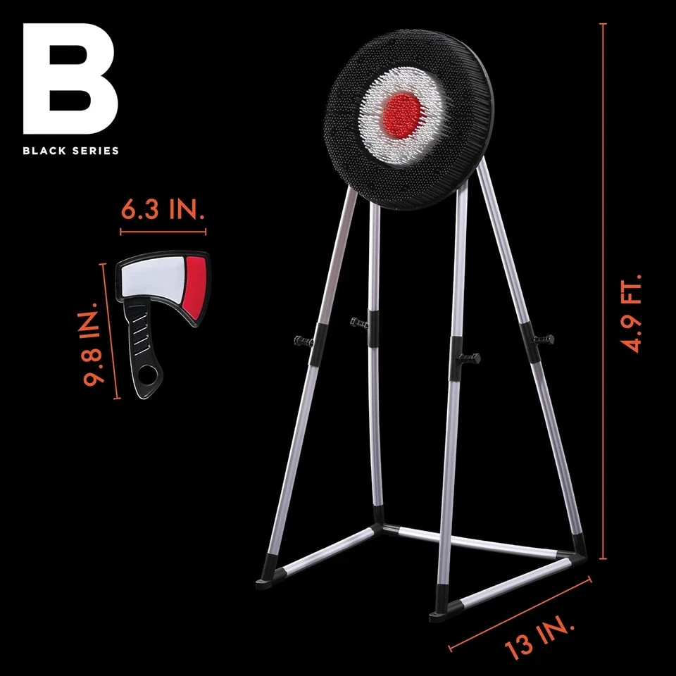 Axe Throwing Target Set, Includes 2 Axes & Bristle Target, Lightweight Plastic A