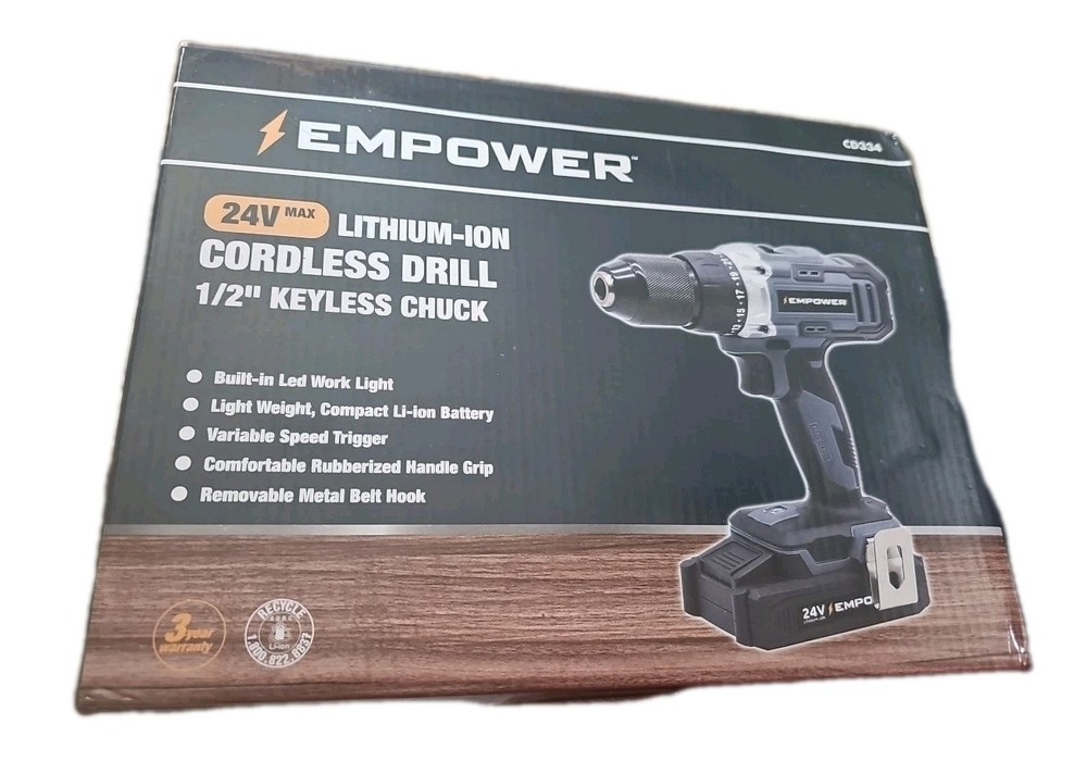 EMPOWER CD334 24V Cordless Drill with Battery Graphite Gray