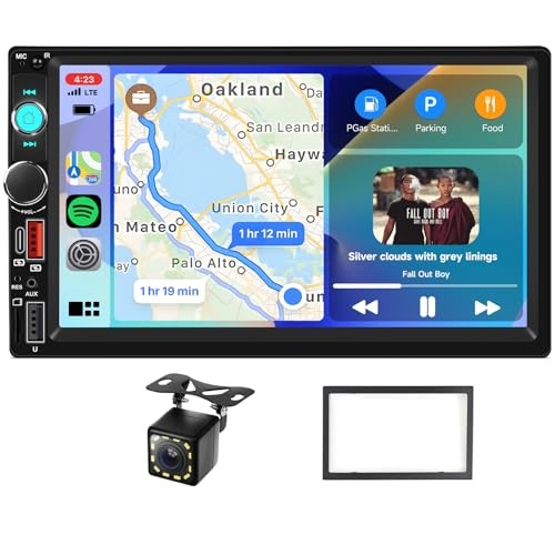 2 DIN Car Stereo Wireless Carplay&Android Auto, USB-C Head Unit 7” Touch