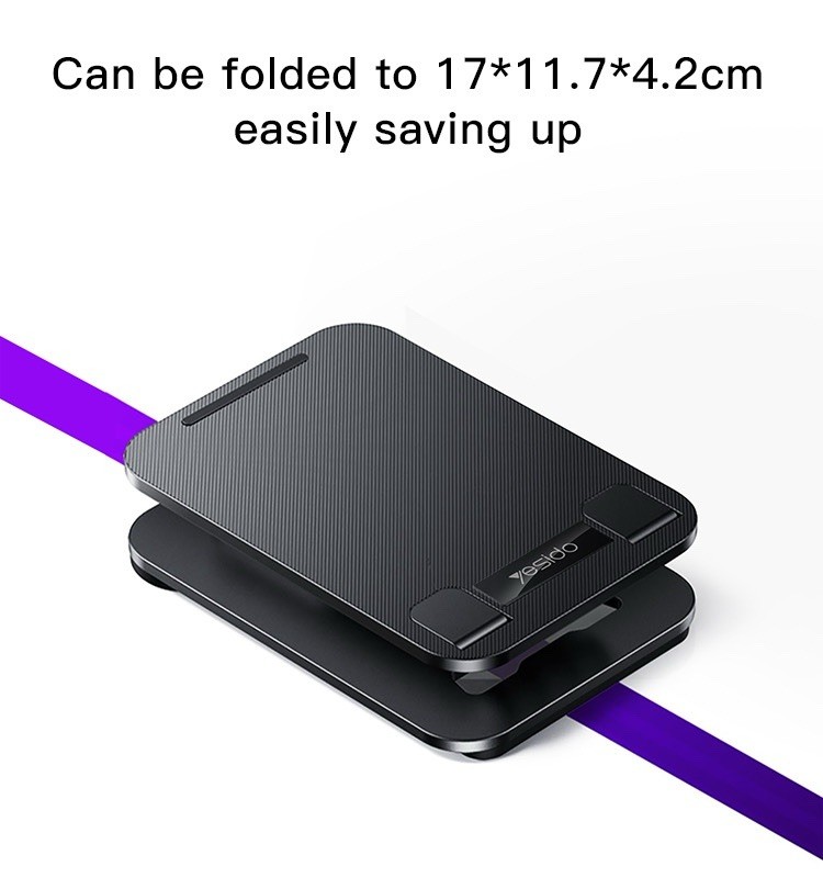 360° Rotating Foldable Stand for Tablet Phone, Black