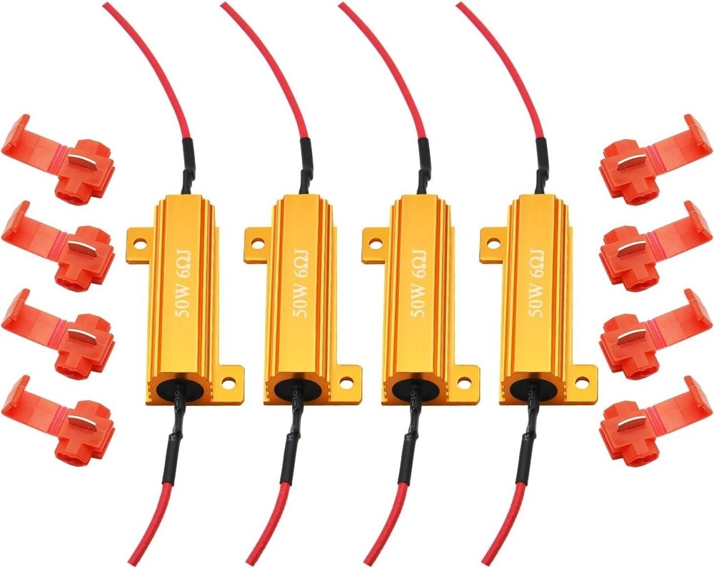 4Pcs 50W 6Ohm Load Resistors for LED Bulb Hyper Flash/Error Code Fix