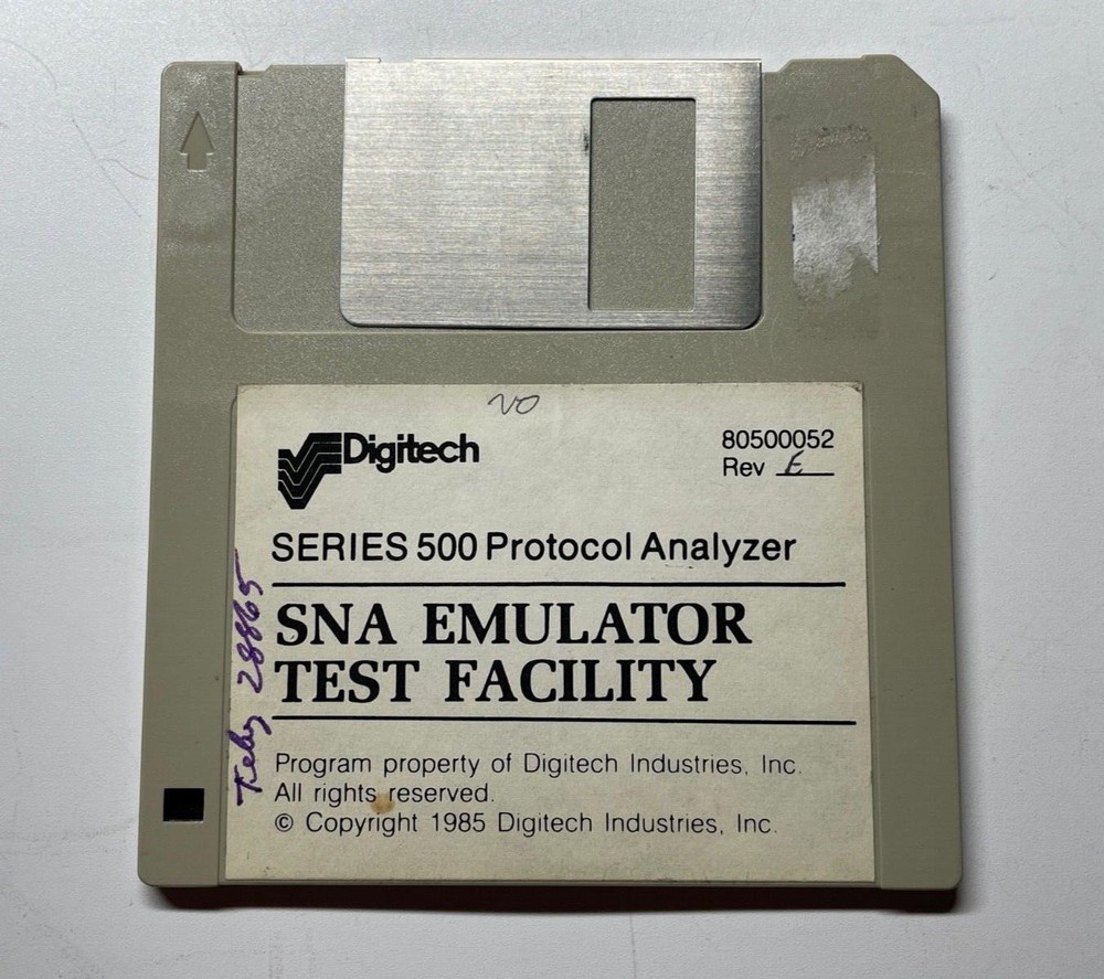Digitech 80500052 Series 500 Protocol Analyzer SNA Emulator Test Facility Disk