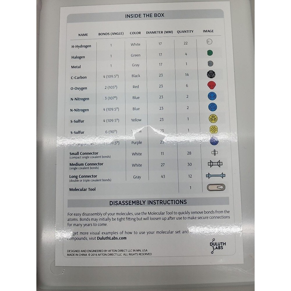 Duluth Molecular Model Molecular Modeling Kit Set Student Edition