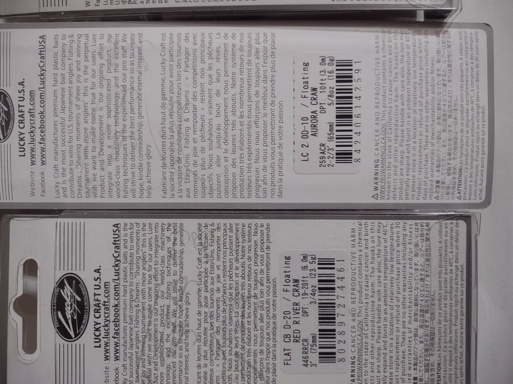 Lucky Craft Crankbaits Nib 4 Total Nice Baits