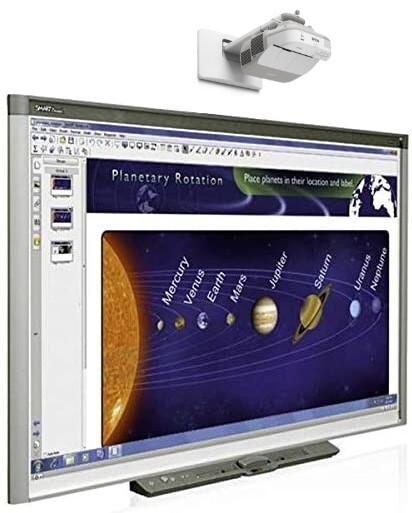 Interactive Smart Board SBX885 and Epson Short throw projector