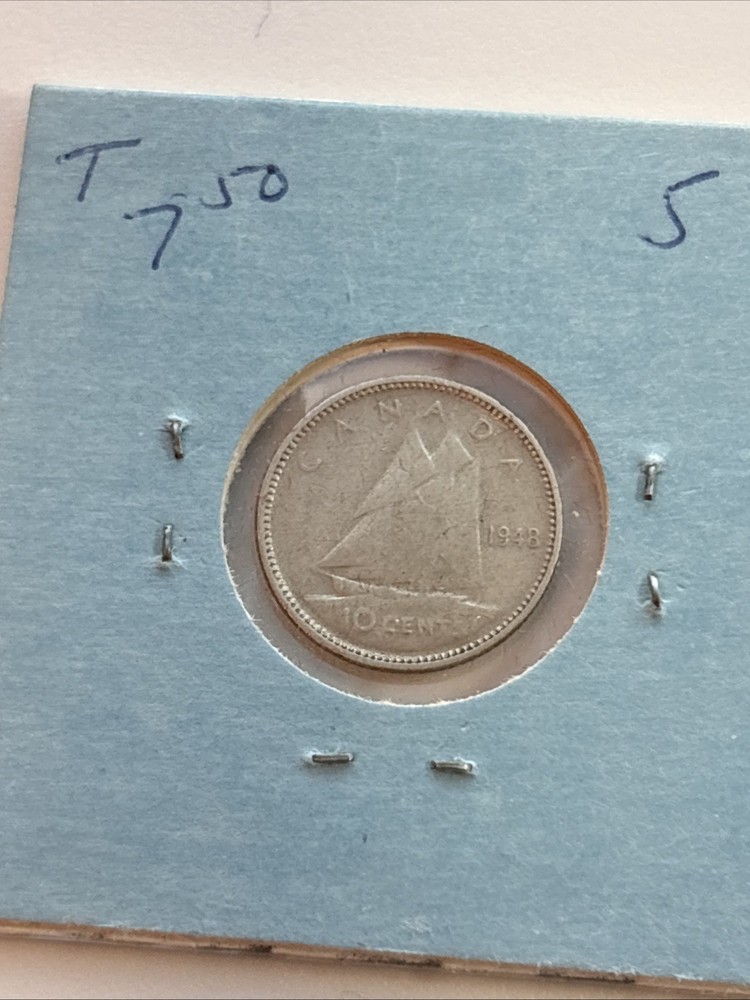 1948 - 10 cent Canada 🇨🇦 Canadian silver dime 🔥 VG
