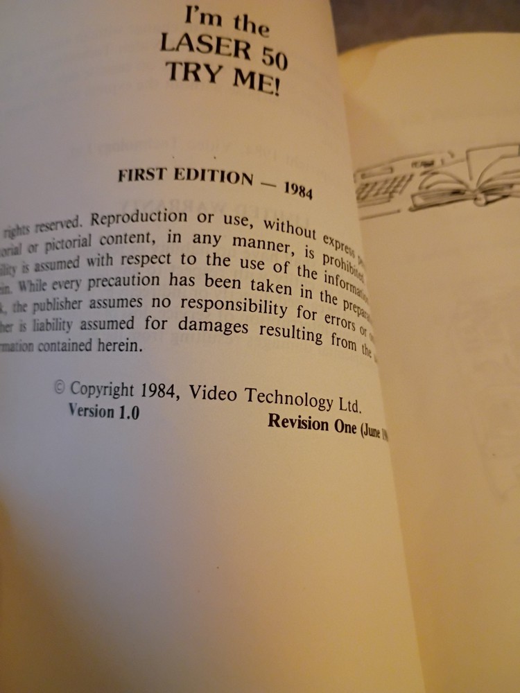 Vtg Educational Book Laser 50 Personal Computer Manual Tutorial 1984 Westrick