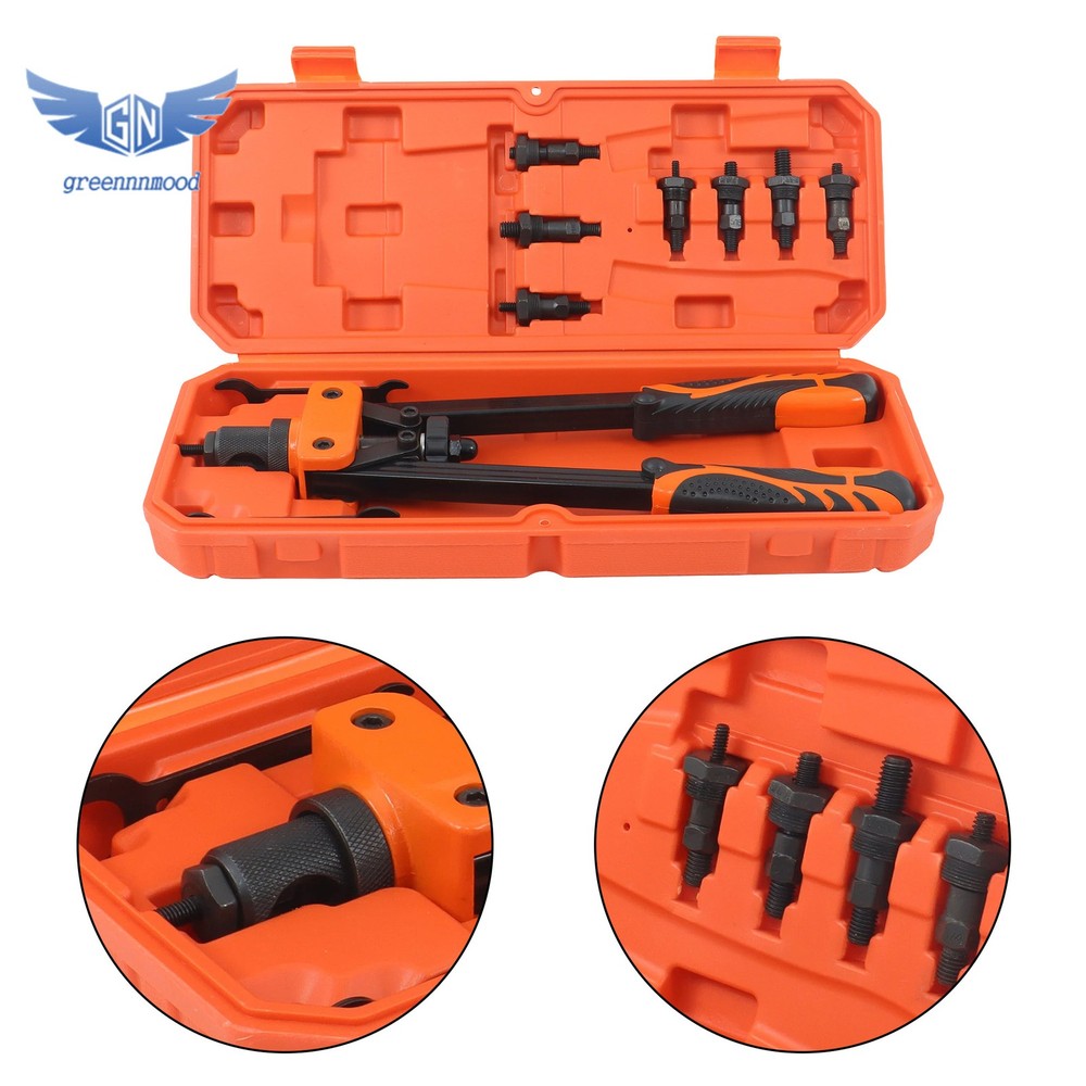 14" Rivet Nut Tool Kit with 70Pcs Rivet Nuts & 7 mandrels Effort-Saving Design