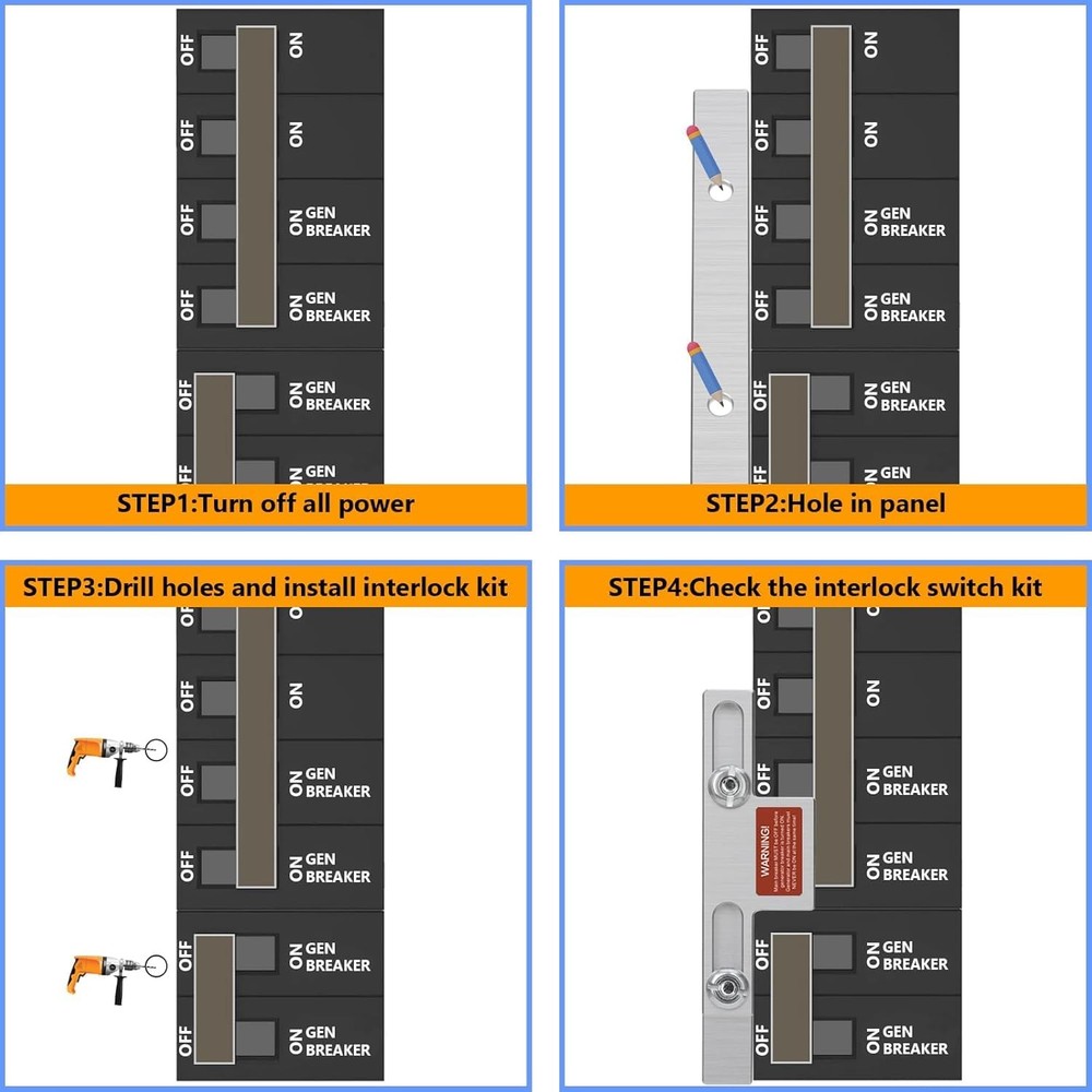 STPCTOU Generator Interlock Kit,Electrical Interlocking Panel Compatible with...