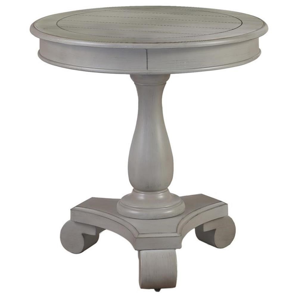 Bowery Hill Transitional Engineered Wood Round End Table in Antique Gray