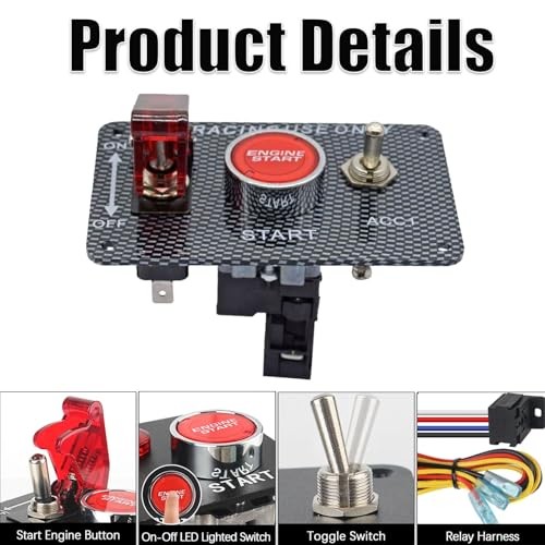 3-in-1 Universal 12V Racing Ignition Switch Panel 3 in 1 Ignition Switch Panel