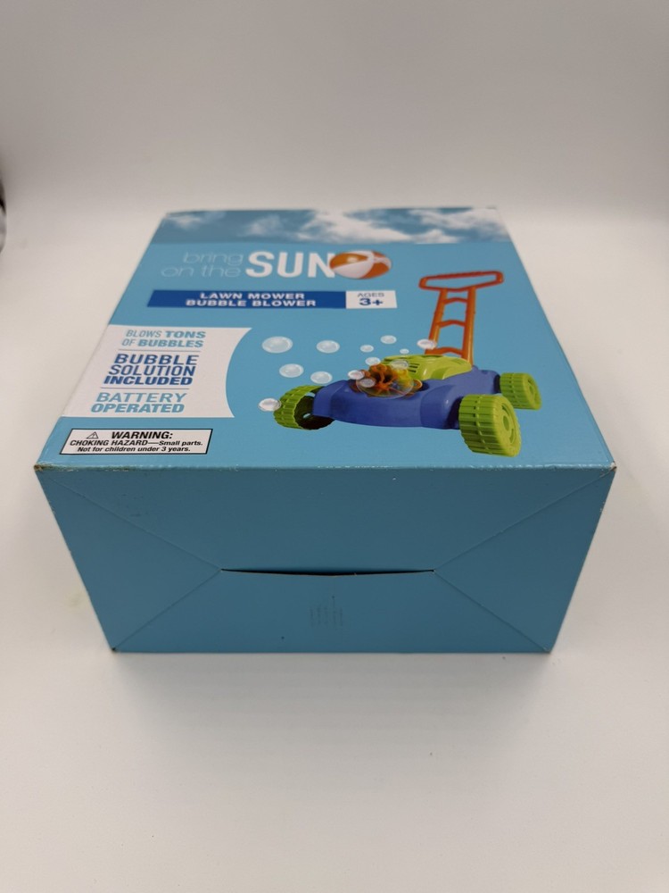 Bubble Blowing Lawn Mower with Bubble Solution Included NEW