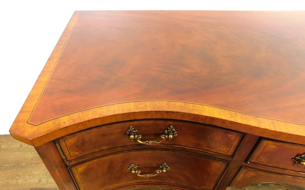 72" Lloyd Buxton Mahogany Serpentine Front Sideboard/Buffet Cabinet