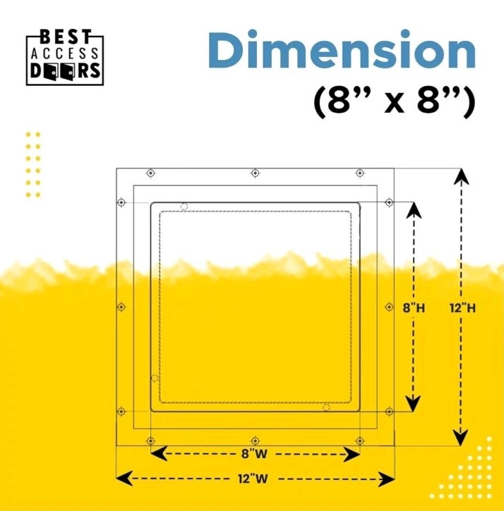 Best 8" x 8" Tapeable Wall Access Panel for 5/8" Drywall Primed Frame, Medium...