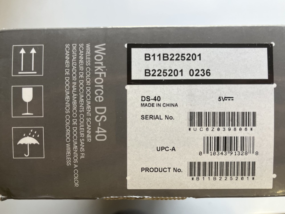 Epson WorkForce DS-40 Wireless Portable Color Document Scanner