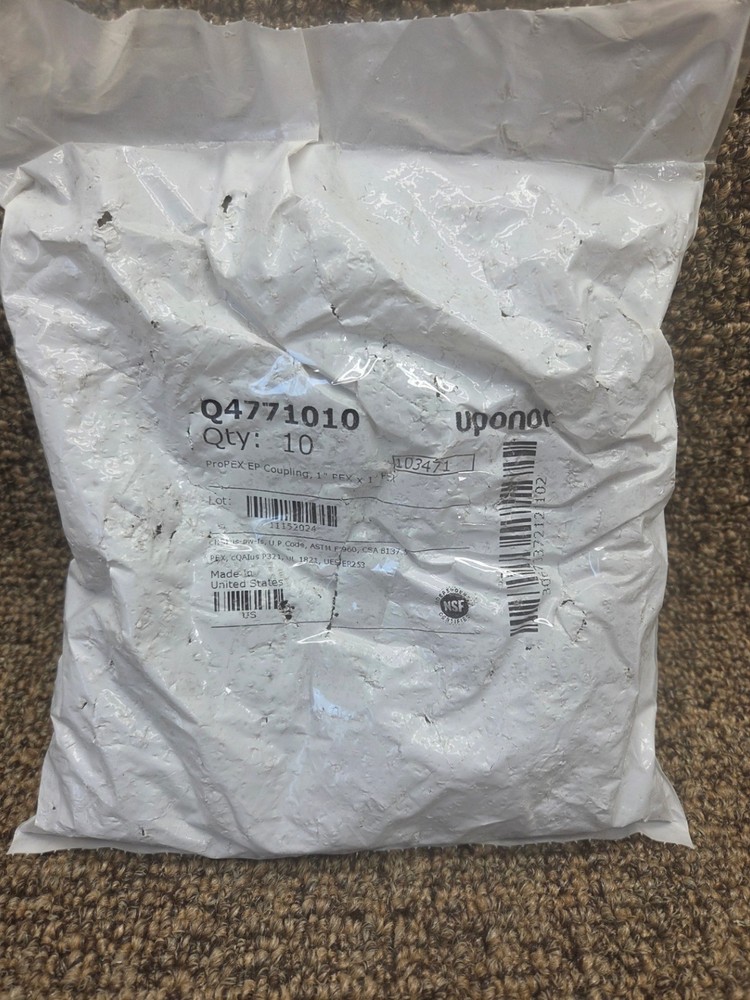 10-PACK UPONOR Q4771010 PROPEX EP POLYMER COUPLING 1" x 1" PEX