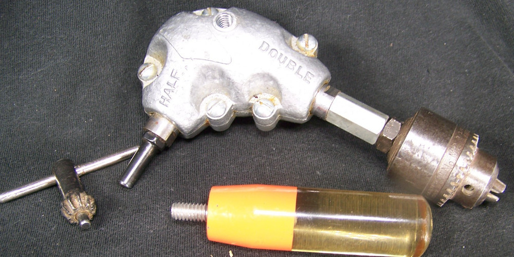 Vintage Right Angle Drill Cap Orange Handle Half Double Nice!! Jacobs Chuck