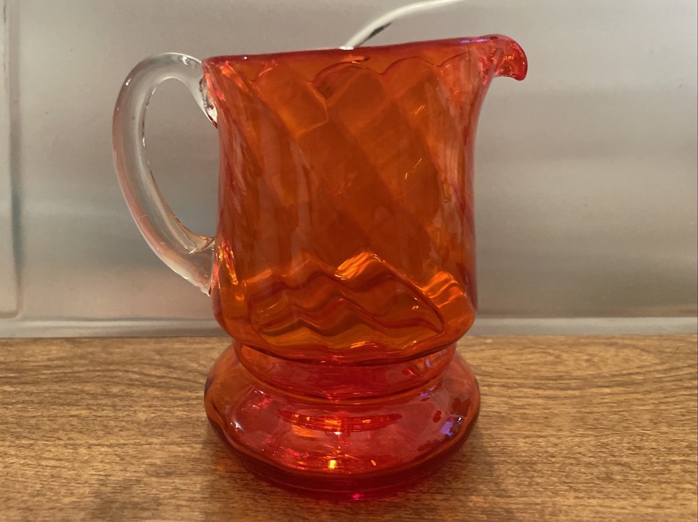 Vintage Orangle Glass Pitcher