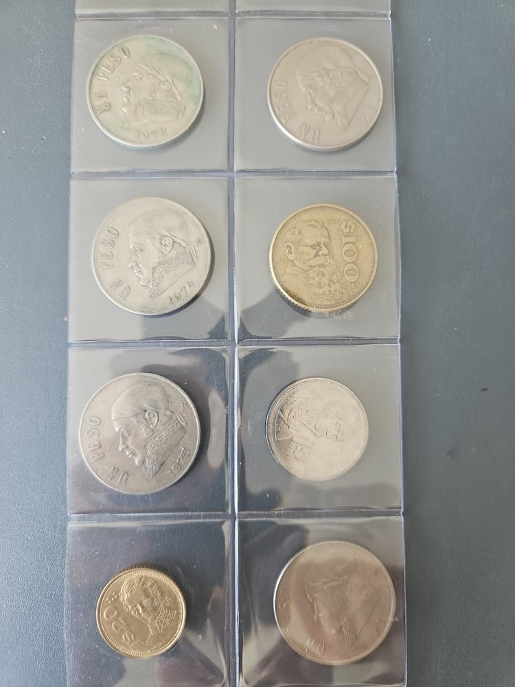 Mexico Coins x8 Assorted Second half 20th Century