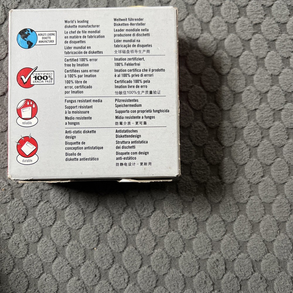 NEW 10-Pack Imation Neon Floppy Diskettes MAC-formatted 2HD 1.40MB