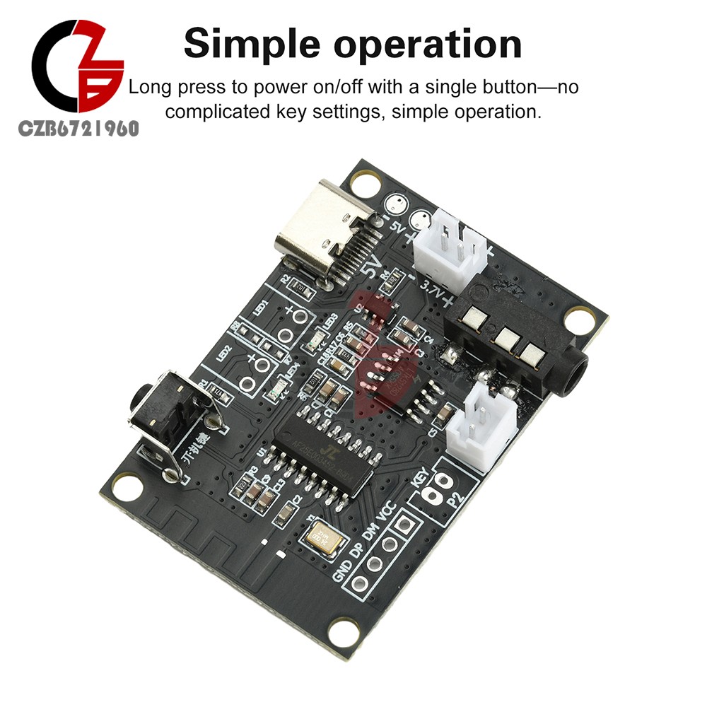 5PCS DC 5V 5W Bluetooth Amplifier Board Mono Mini Audio Module Type C Interface