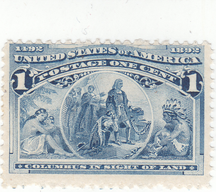 Scott # 230 - 1c Deep Blue - Mint Hinged - SCV - $14.00