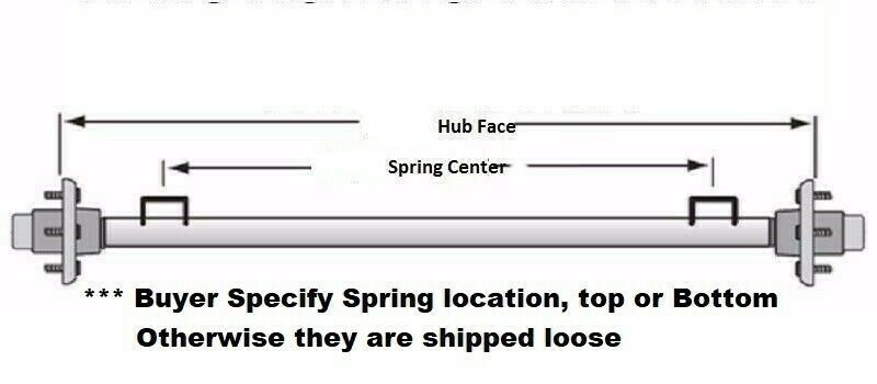 New 2000# Axle Complete 4 Lug Trailer 54" Hub Face Trailer Boat Axel