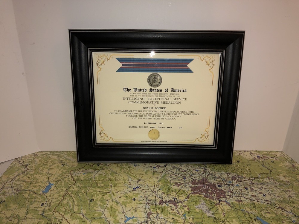 CIA - EXCEPTIONAL SERVICE COMMEMORATIVE MEDALLION CERTIFICATE Type-1